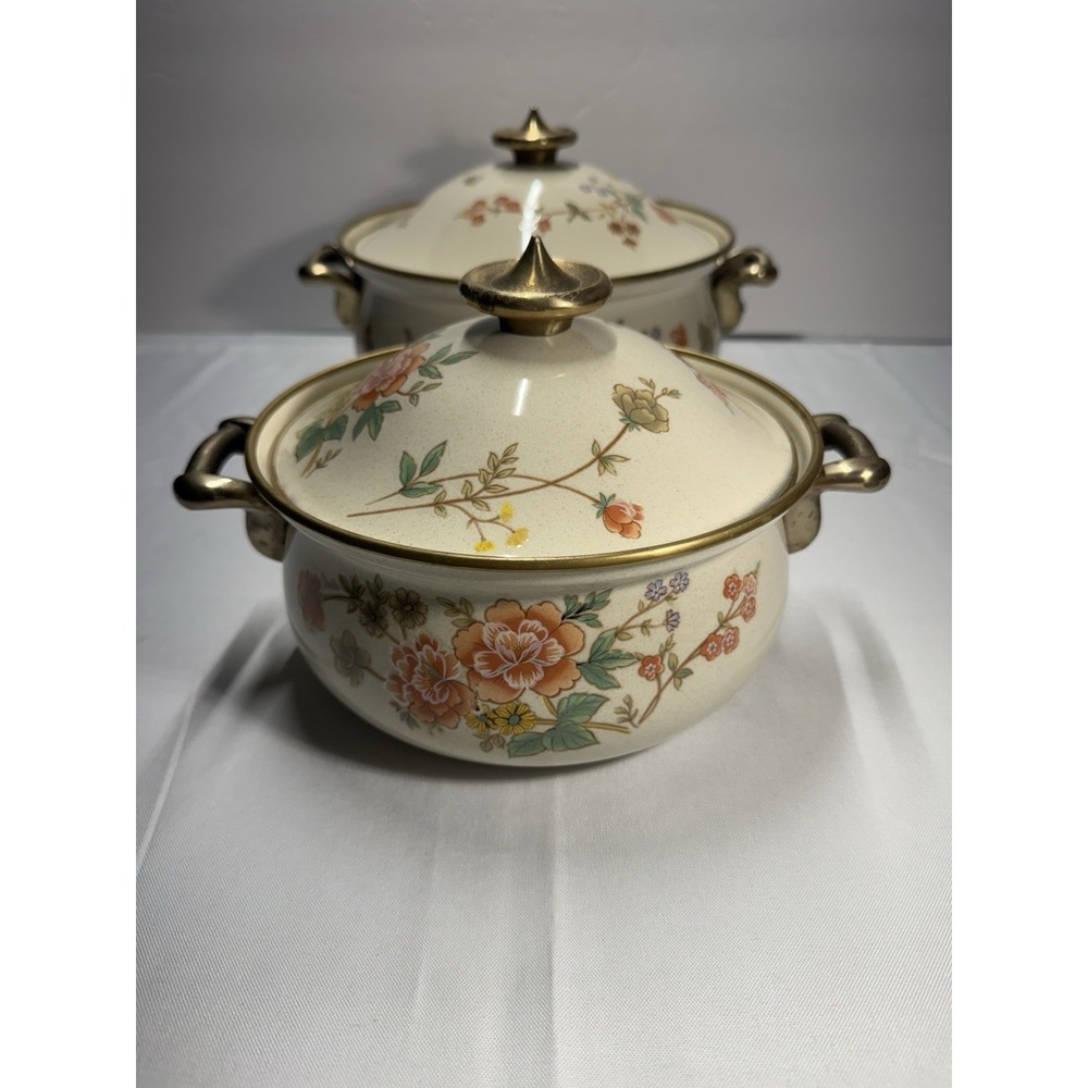 Mikasa Grande Chef Silk Bouquet Cooking Pots With Lids - Made in Japan - Picture 2 of 16